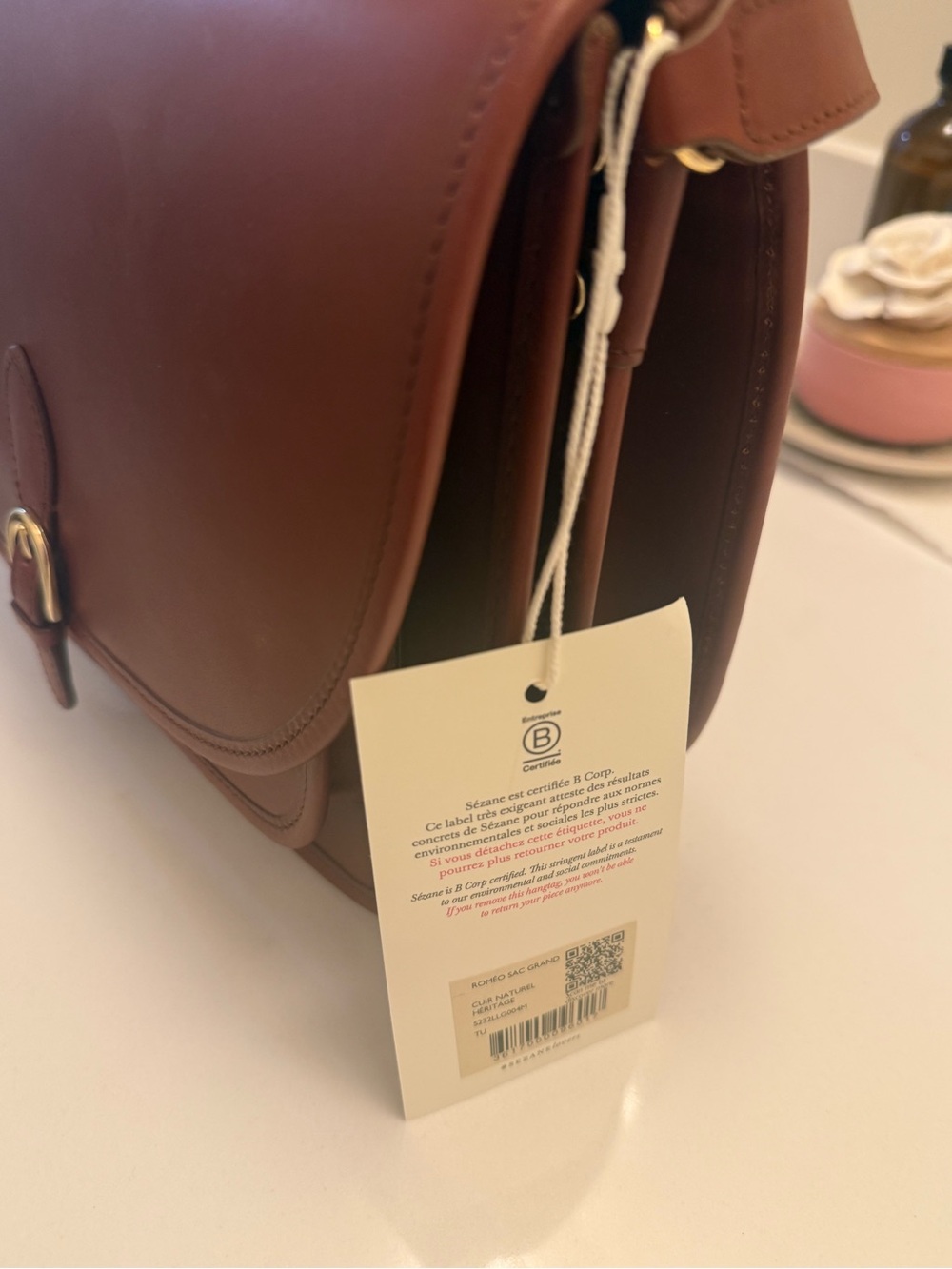 NWT Sezane Large Roméo Bag Natural Heritage - Picture 4 of 10